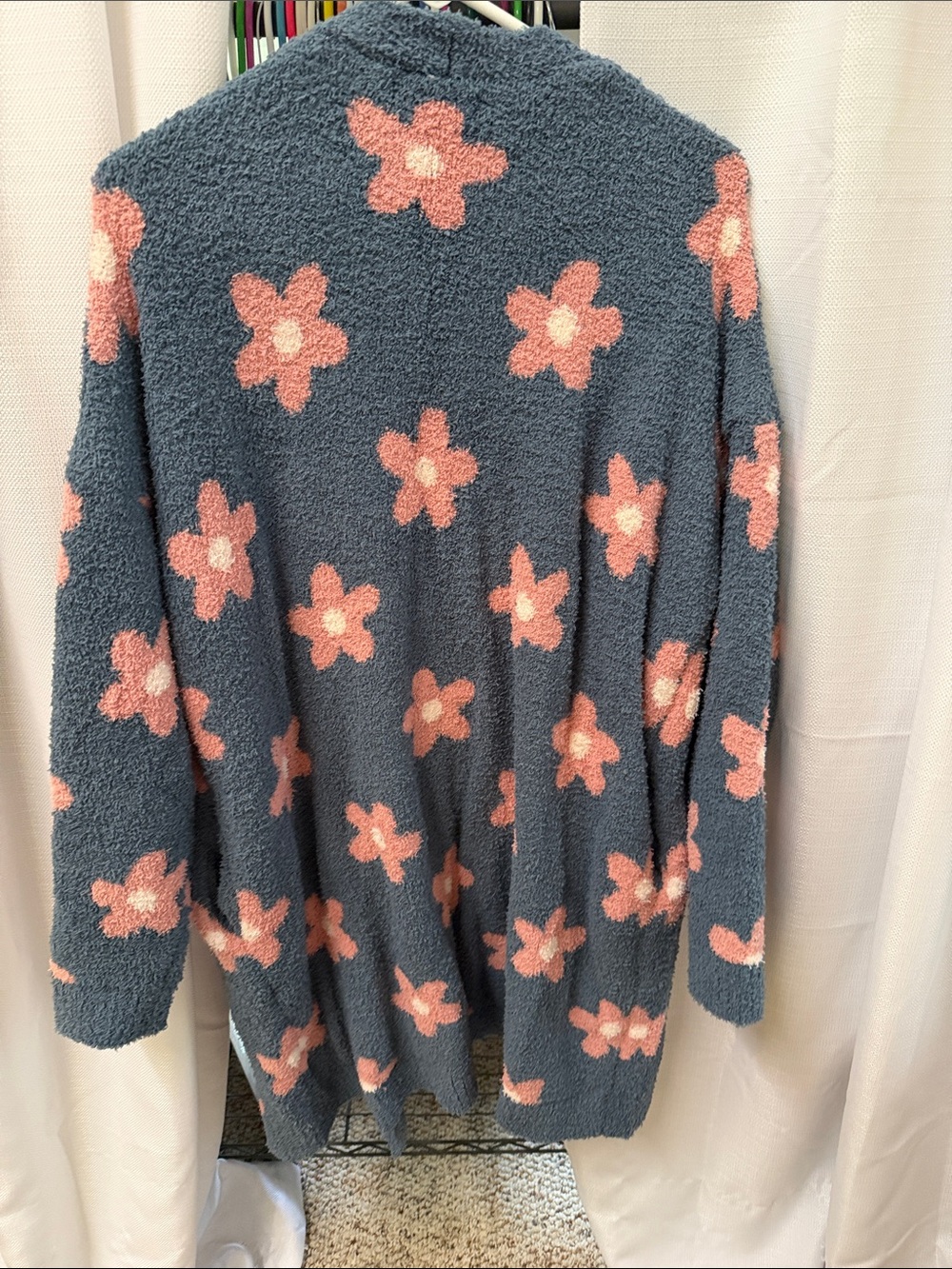 Blakeley Blue Floral Cozy Open-Front Cardigan - Picture 3 of 3